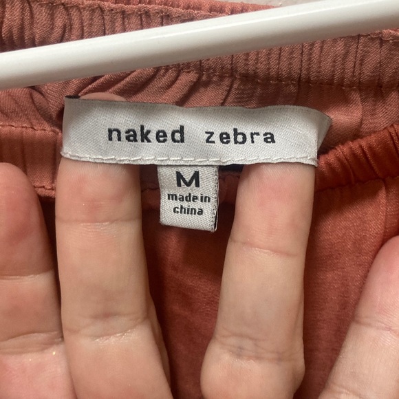 Naked Zebra Rust Cropped Jumpsuit - Picture 3 of 6